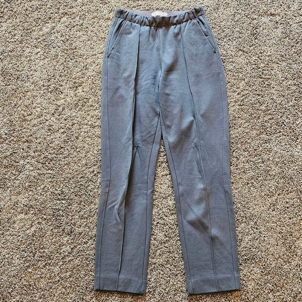 Everlane Dream Pant Womens Size XS Elastic Waist Double Knit Pintuck Tapered Leg